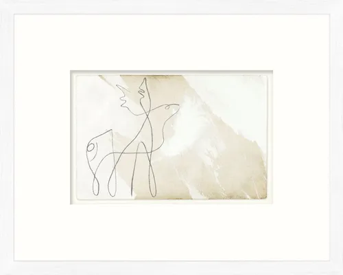 Line Drawing Moose On Paper With White Frame