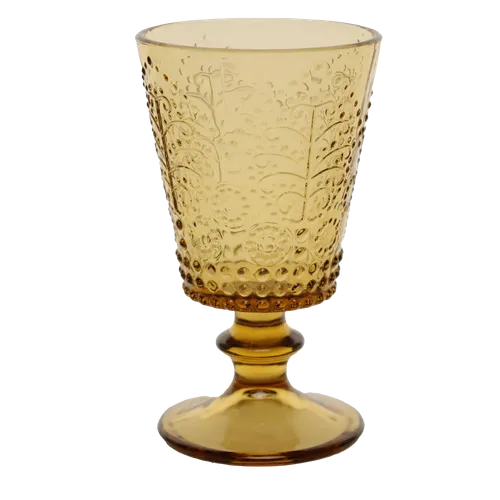Amber Drinking Glass Bohemian Goblet