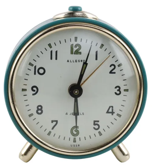 Teal Round Alarm Clock