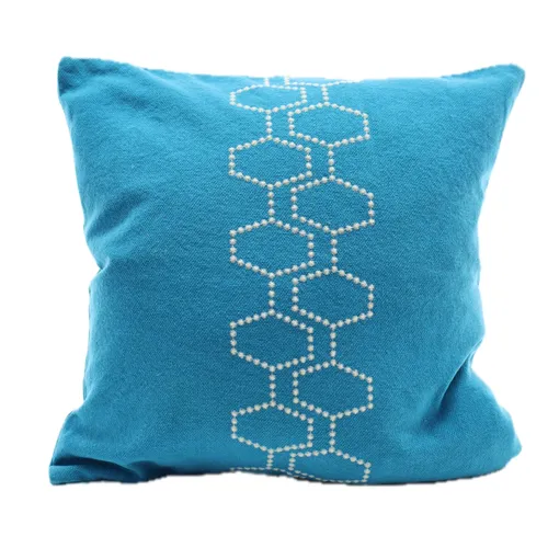 Imperial Blue Hexagon Chase Throw Pillow