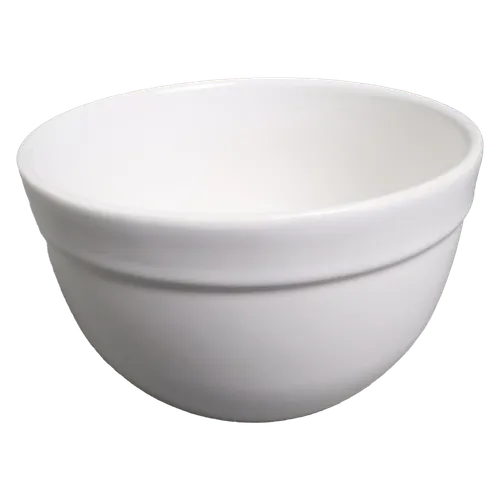 White Ceramic Rimmed Mixing Bowl -Large