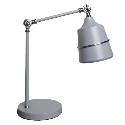 Dove Grey Articulating Desk Lamp With Chrome Elbows