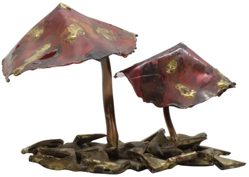 Brutalist Metal Mushroom Sculpture