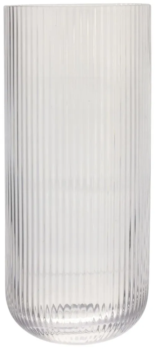 Clear Ribbed Drinking Glass