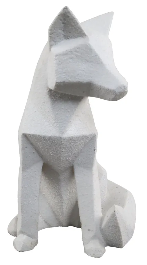 Matte White Ceramic Geometric Fox