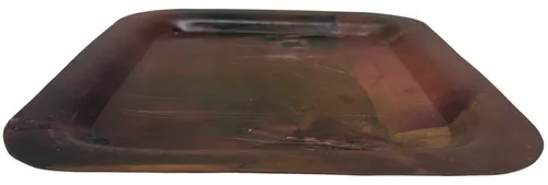 Oxidized Metal Plate Candle Holder