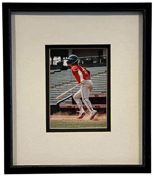 Baseball Hit In Black Frame