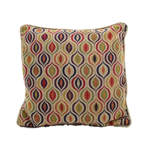 Rich Multicolour  Hue Cat's Eyes With Khaki Back Throw Pillow