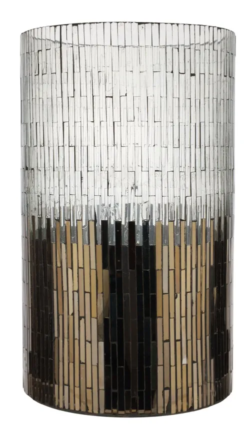 Clear Glass & Gold Tile Vase