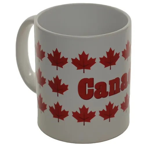 White & Red Canada Mug