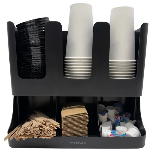 Black Coffee Condiment Compartment Organizer