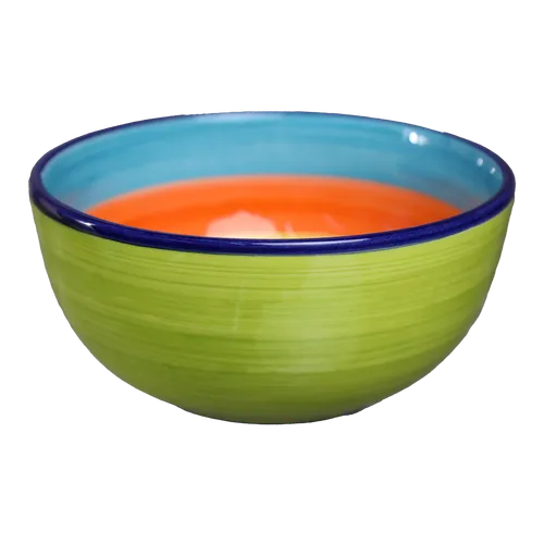 Chartreuse Green With Rainbow Interior Serving Bowl