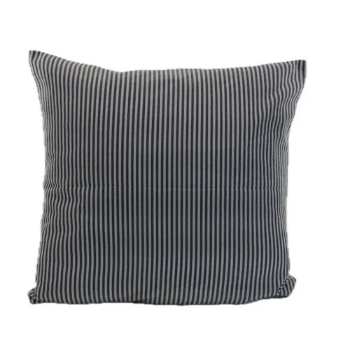 Navy Blue & White Pinstripe Throw Pillow