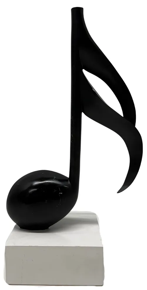 Black Music Note On White Square Base