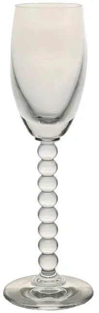 Clear Glass Ice Wine Flute With Stacked Ball Stem
