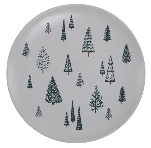 White Ceramic Holiday Tree Side Plate