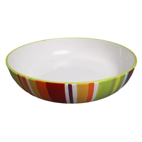 Rainbow Stripe Large Serving Bowl