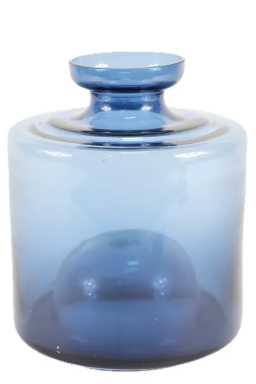 Blue Smoke Glass Vase - Large