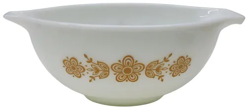 White Mixing Bowl With Butterfly Gold Flowers