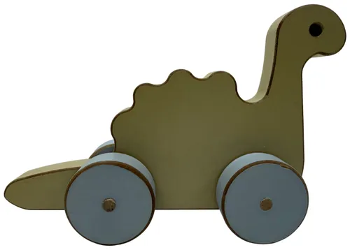 Light Green Wood Dinosaur Push Toy