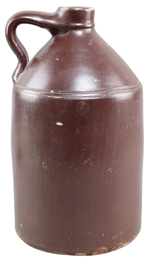 Antique Chestnut Brown Stoneware Crock Jug