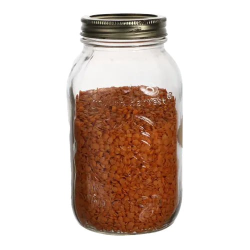 Clear Mason Jar With Orange Lentils