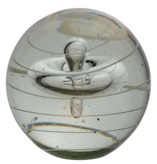 Blown Glass Clear Swirl Paperweight