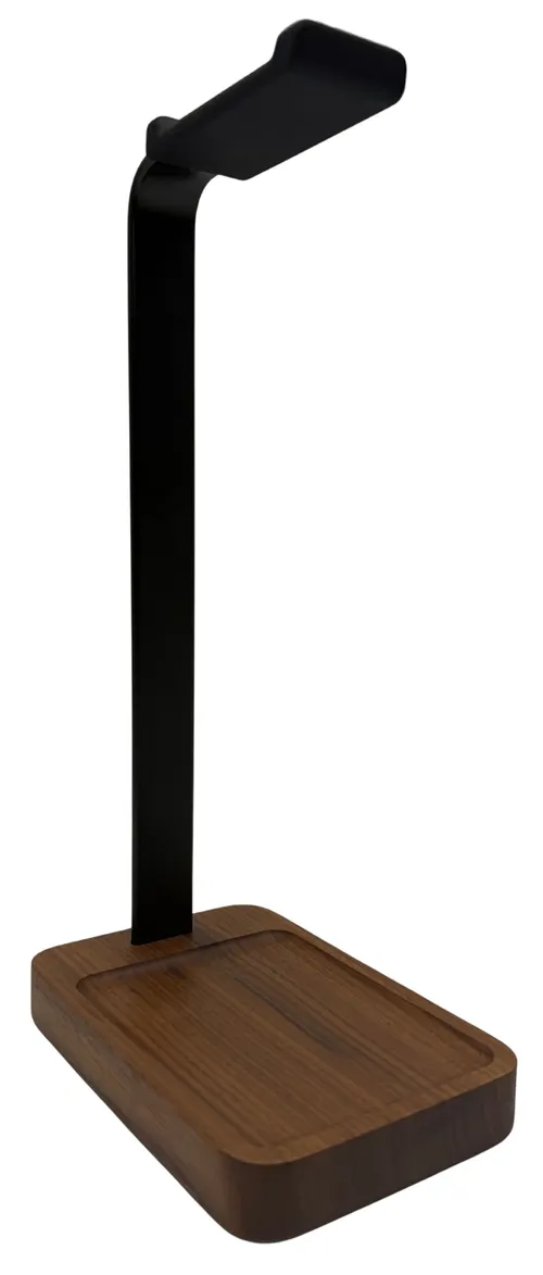 Wood & Black Metal Headphone Stand