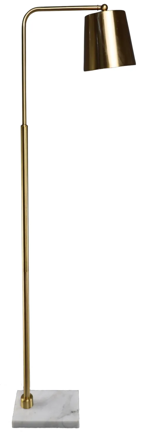Gold Metal Floor Lamp With Marble Base