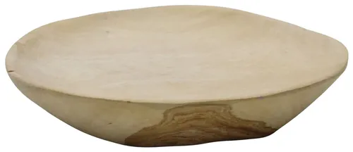 Natural Wood Shallow Bowl