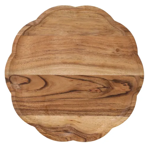 Scalloped Wood Charger Plate
