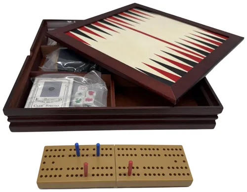 Multi Game Backgammon / Chess / Cribbage / Dominoes / Checkers Set