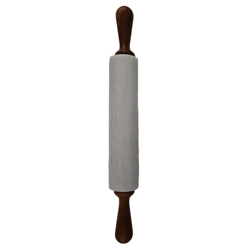 White Quartz Rolling Pin With Wood Handles
