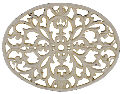 French White Ornate Trivet