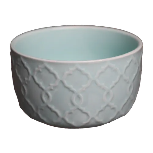 Brook Blue Textured Pattern Ceramic Ramekin