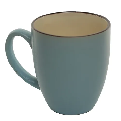 Brown Rimmed Light Robin's Egg Blue Mug