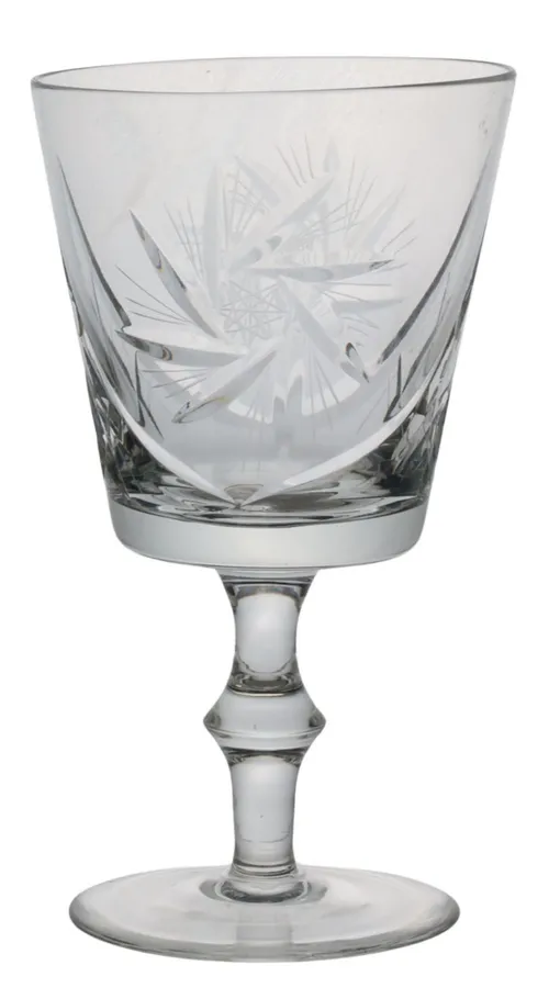 Cut Crystal Pinwheel Wine Glass