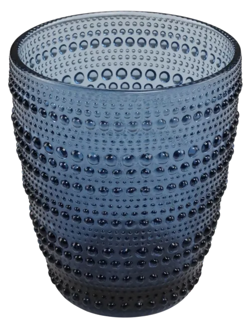 Blue Pebbled Tapered Drinking Glass