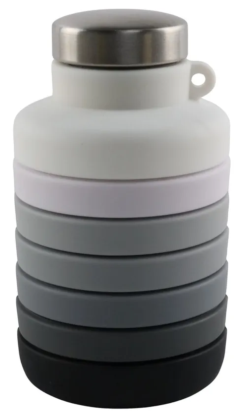 Black To White Gradient Collapsible Water Bottle