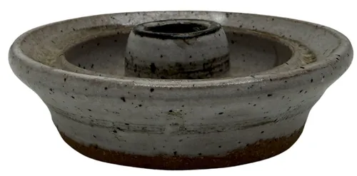 White Stoneware Taper Candle Holder