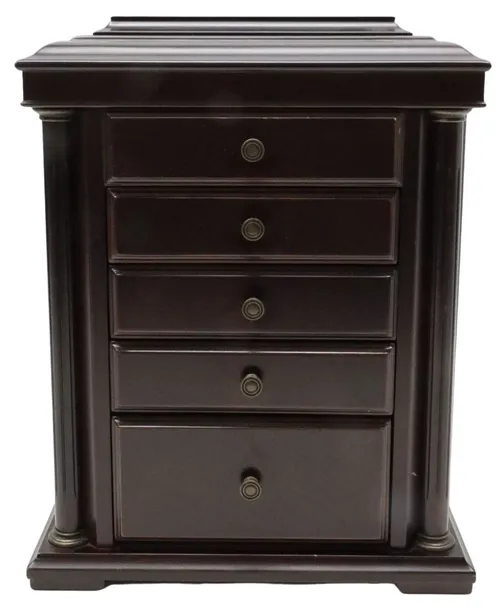 Dark Wood 5 Drawer Jewellery Box