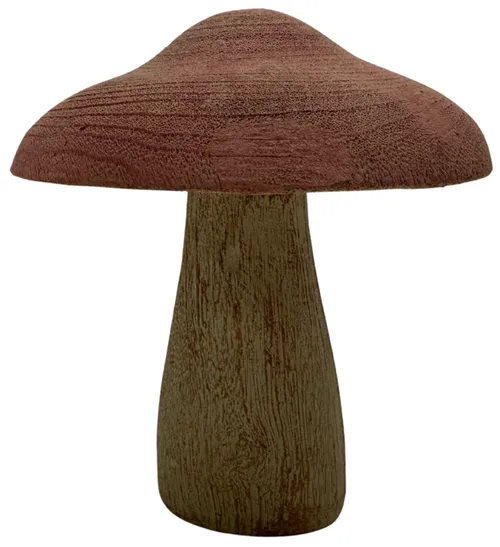Pink Wood Mushroom Figure