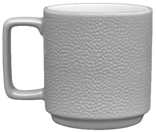 Light Grey Pebbled Mug With White Glazed Interior
