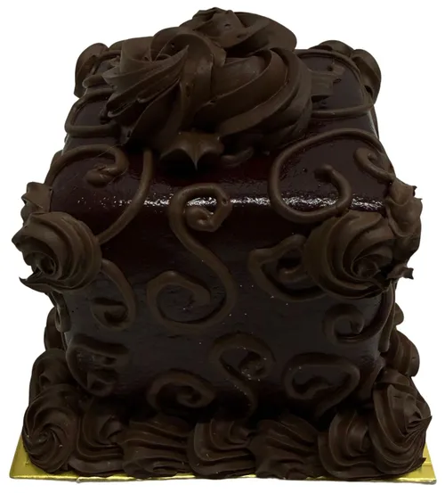 Artificial Miniature Chocolate Cake With Scrolled Chocolate Icing