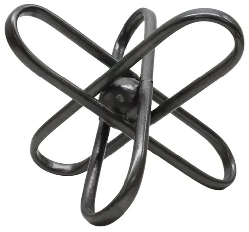 Black Metal Round Atomic Sculpture - Small