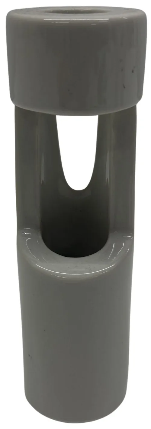 White Ceramic Cylinder Taper Candle Holder - Small