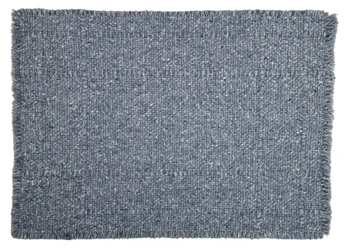 Steel Blue Rectangular Placemat With Fringe