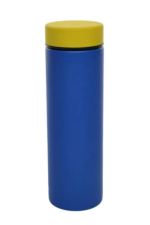 Air Force Blue With Yellow Top Metal Water Bottle