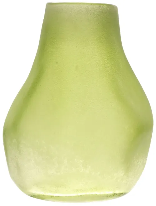 Frosted Green Glass Irregular Vase