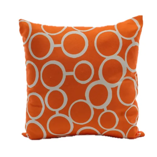Bright Orange Joined Rings Throw Pillow